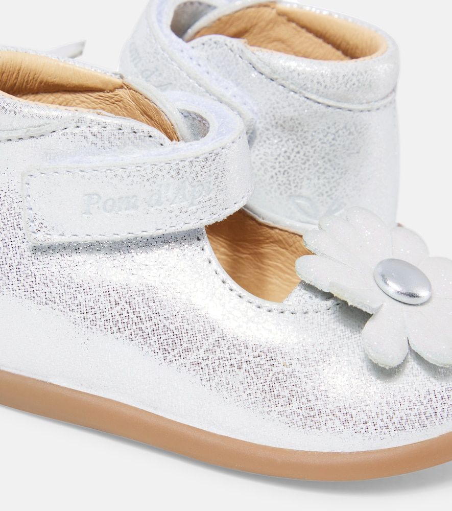 Bebé - botines Stand-Up Daisy de piel metalizada - Pom d'Api - Modalova