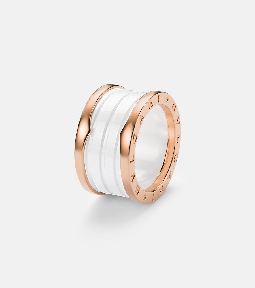 Anillo B.zero1 de oro rosa de 18 ct y cerámica - Bvlgari - Modalova