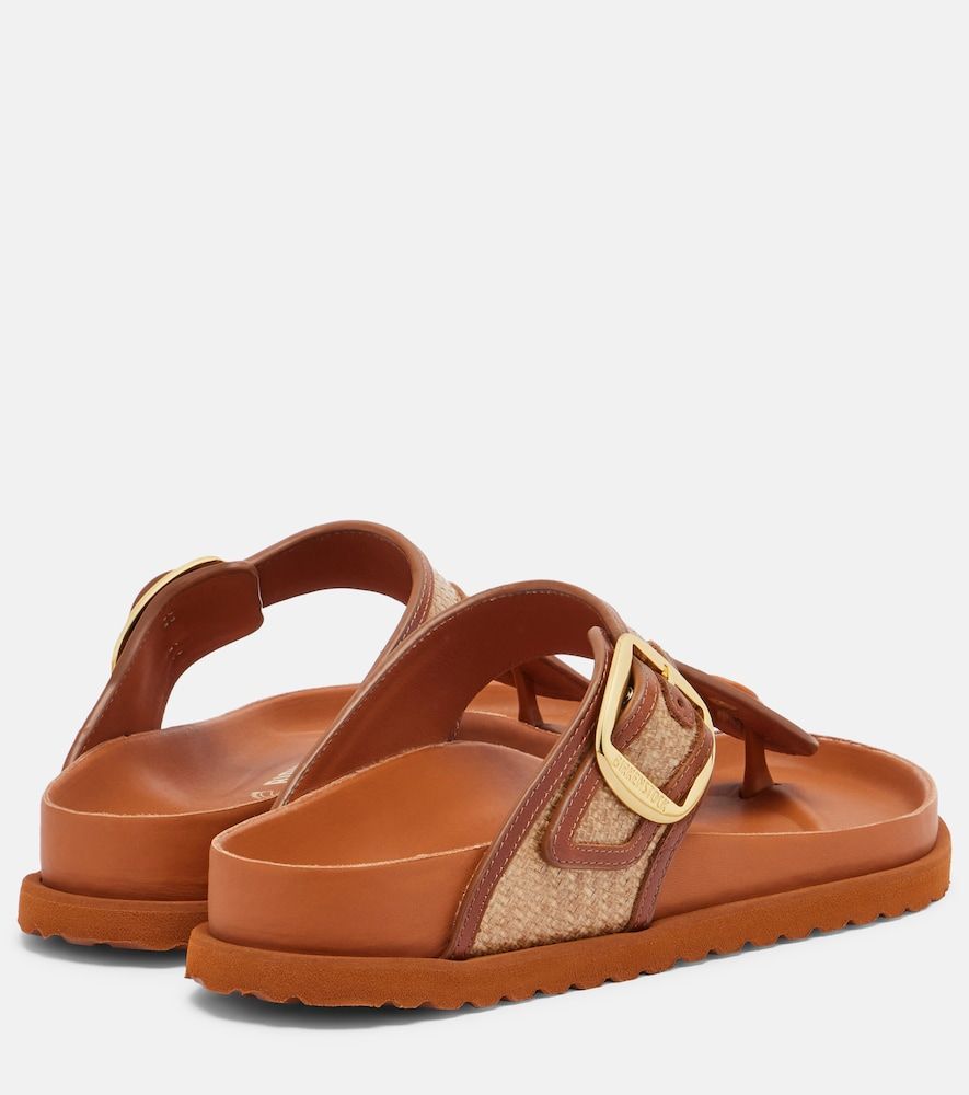 Gizeh leather-trimmed woven thong sandals - Birkenstock 1774 - Modalova