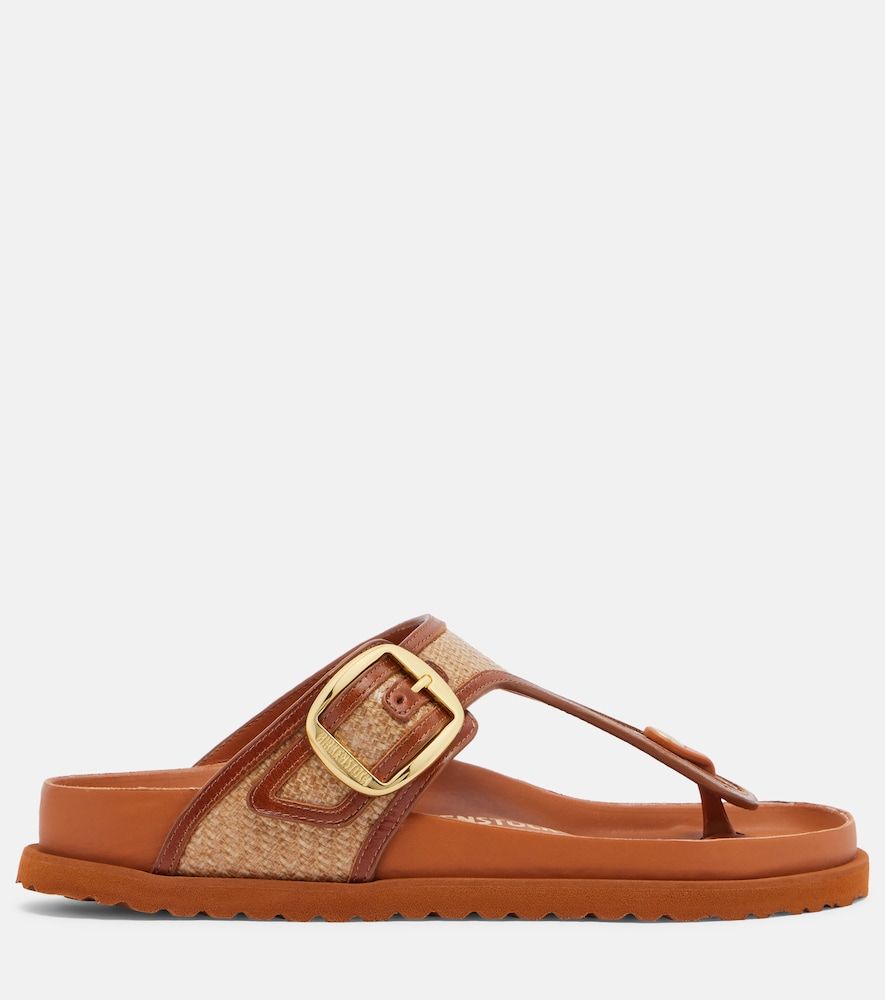 Gizeh leather-trimmed woven thong sandals - Birkenstock 1774 - Modalova