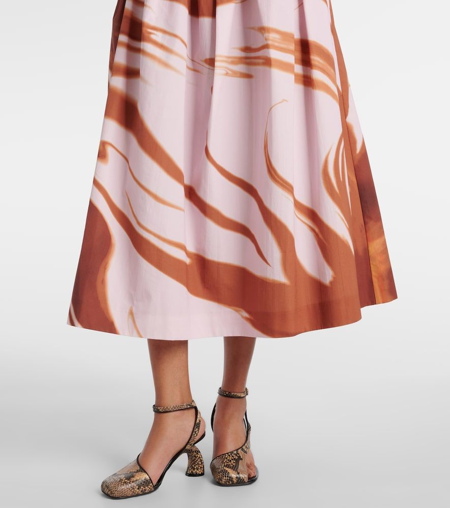 Gonna midi in cotone con stampa - Dries Van Noten - Modalova