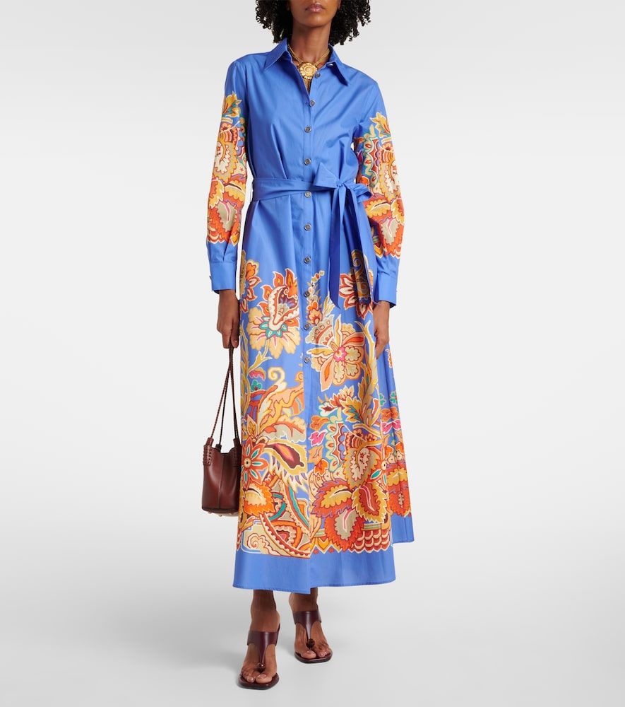 Vestido largo de algodón con cinturón - Etro - Modalova