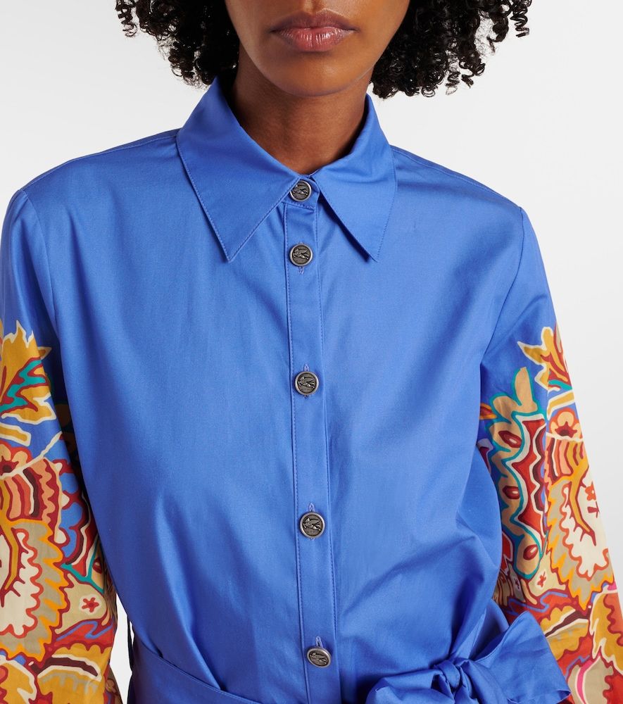 Vestido largo de algodón con cinturón - Etro - Modalova