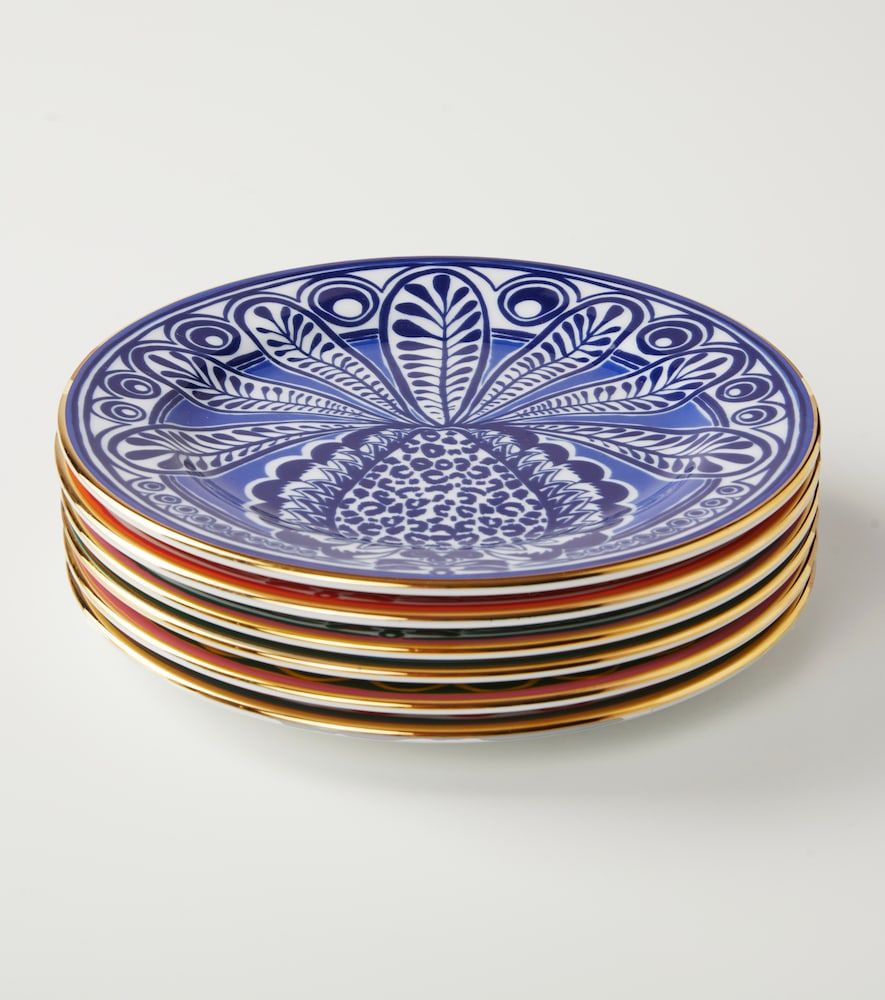 Set de 6 platos de postre Pineapple - La DoubleJ - Modalova