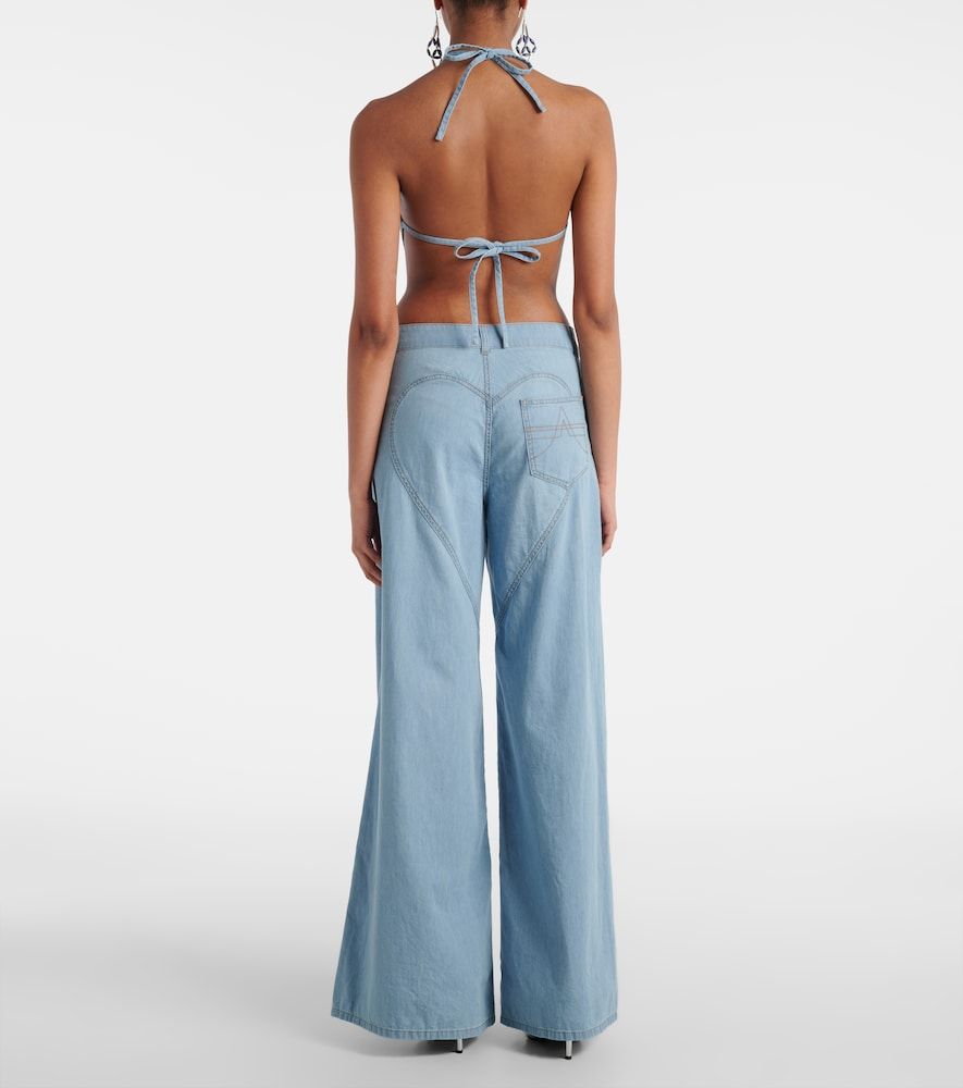 Area Wide-Leg Jeans mit Kristallen - Area - Modalova