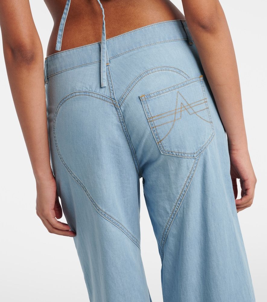 Area Wide-Leg Jeans mit Kristallen - Area - Modalova