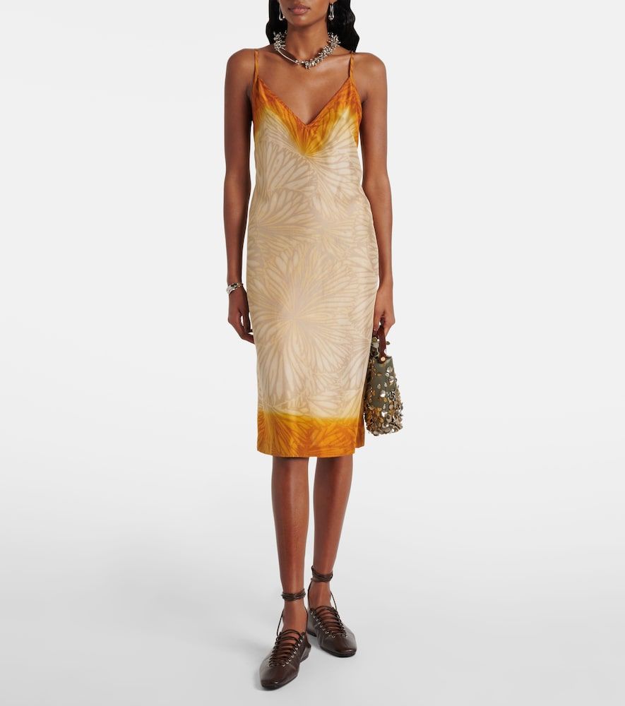 Abito sottoveste in seta con stampa - Dries Van Noten - Modalova