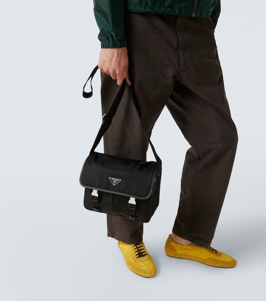 Bolso al hombro Re-Nylon con piel - Prada - Modalova