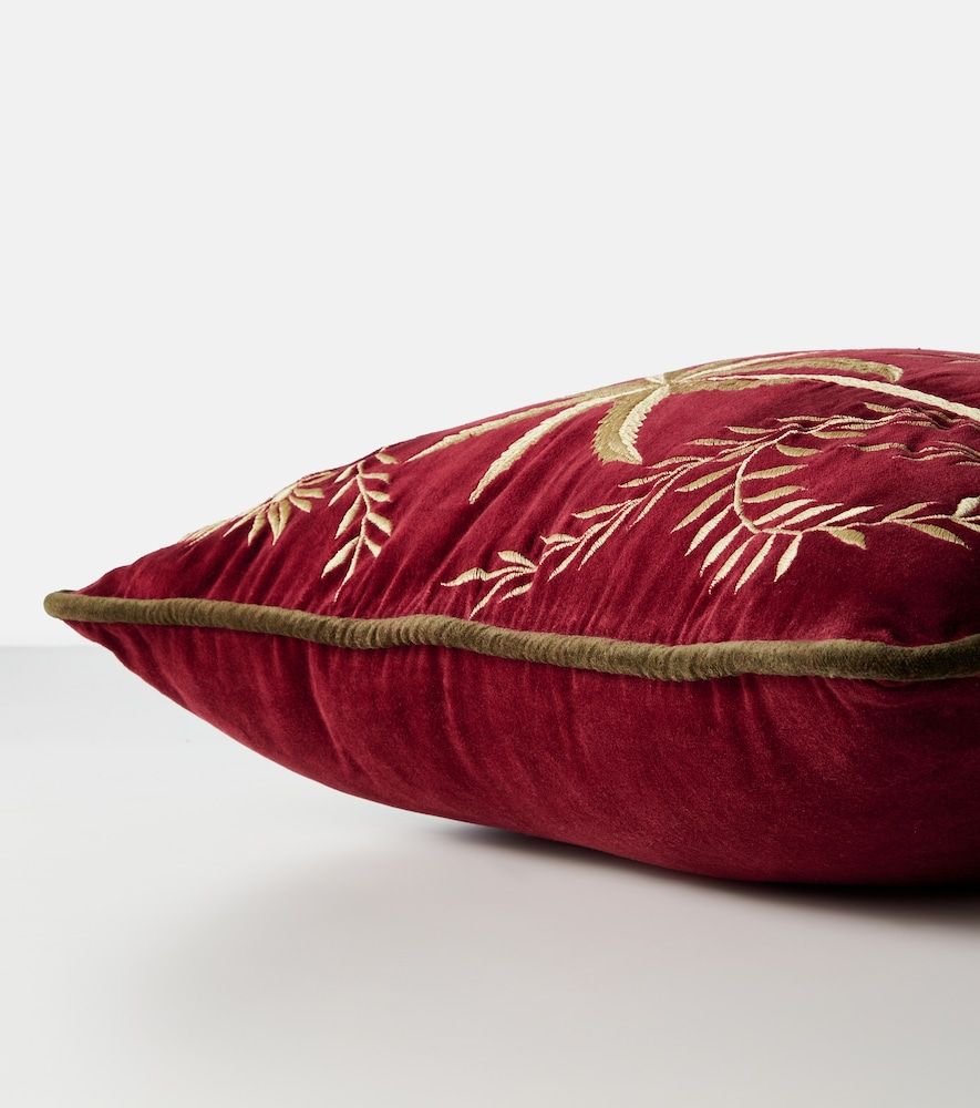 Besticktes Kissen aus Baumwollsamt - Les-Ottomans - Modalova