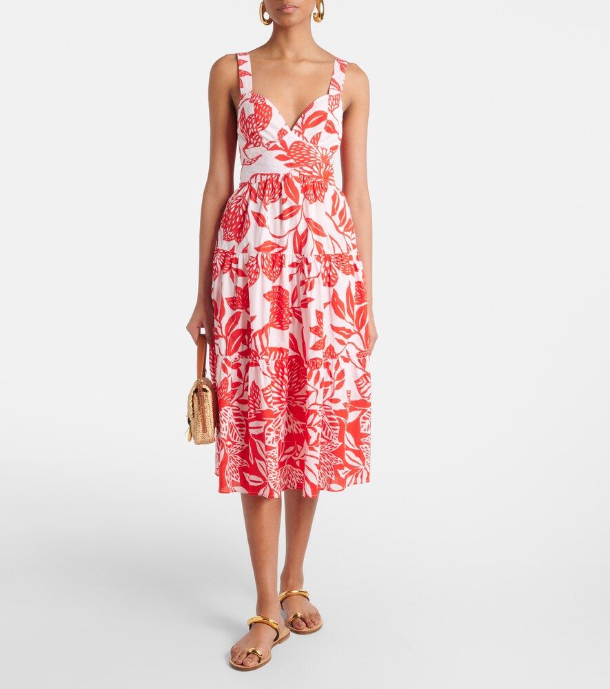 Abito midi Coco in cotone con stampa floreale - Poupette St Barth - Modalova