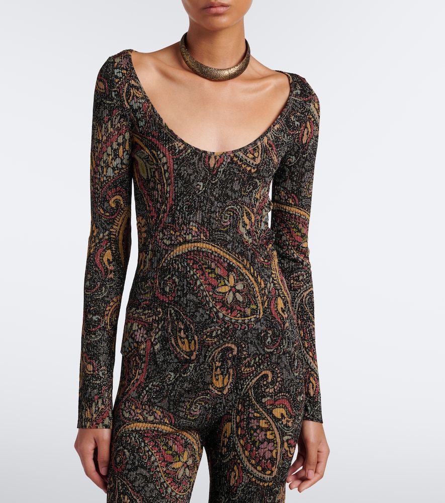 Top in maglia a coste con stampa paisley - Etro - Modalova