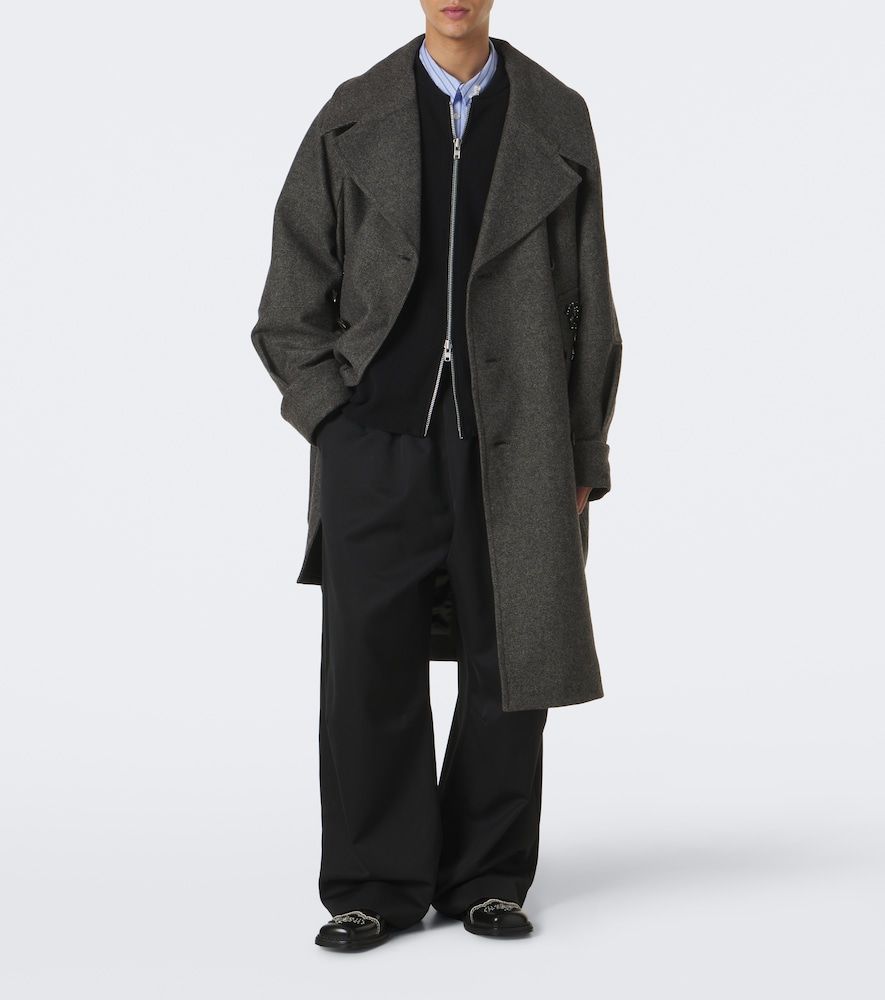 Embellished oversized wool-blend coat - Simone Rocha - Modalova