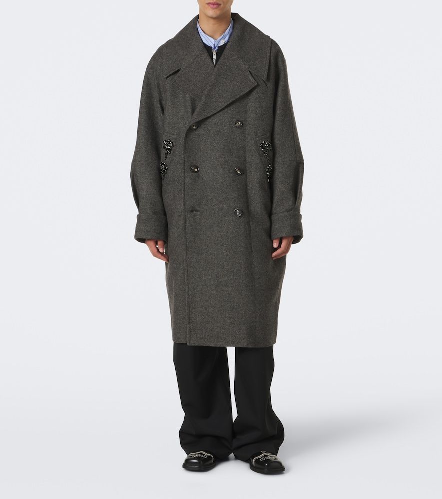 Embellished oversized wool-blend coat - Simone Rocha - Modalova