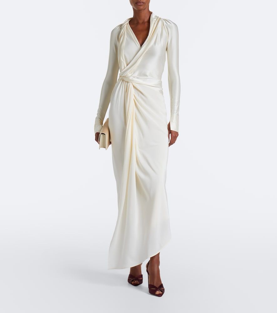 Lea draped jersey midi dress - Victoria Beckham - Modalova