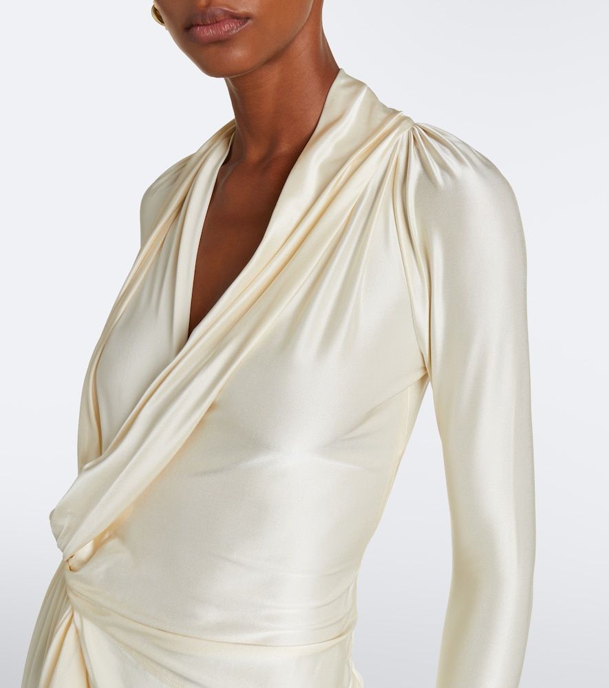 Lea draped jersey midi dress - Victoria Beckham - Modalova