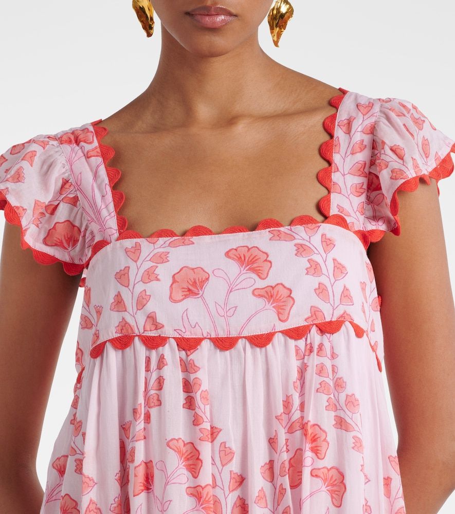 Vestido corto de algodón estampado - Juliet Dunn - Modalova