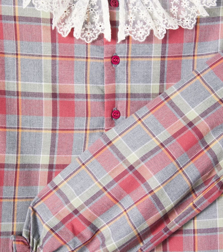 Vestido de algodón a cuadros con encaje - Bonpoint - Modalova