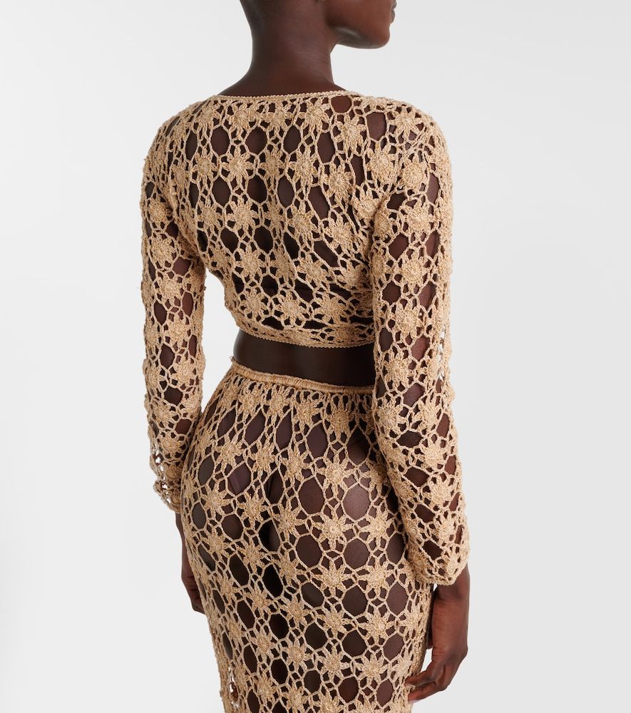 Top cropped Bella Ballerina in crochet di cotone - Anna Kosturova - Modalova