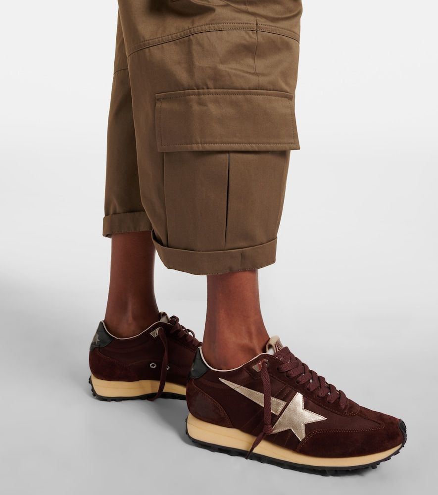 Marathon satin and suede sneakers - Golden Goose - Modalova