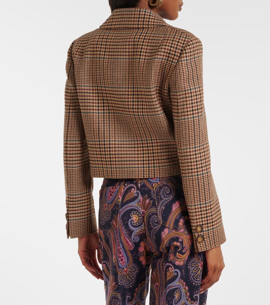 Houndstooth cropped wool blazer - Etro - Modalova