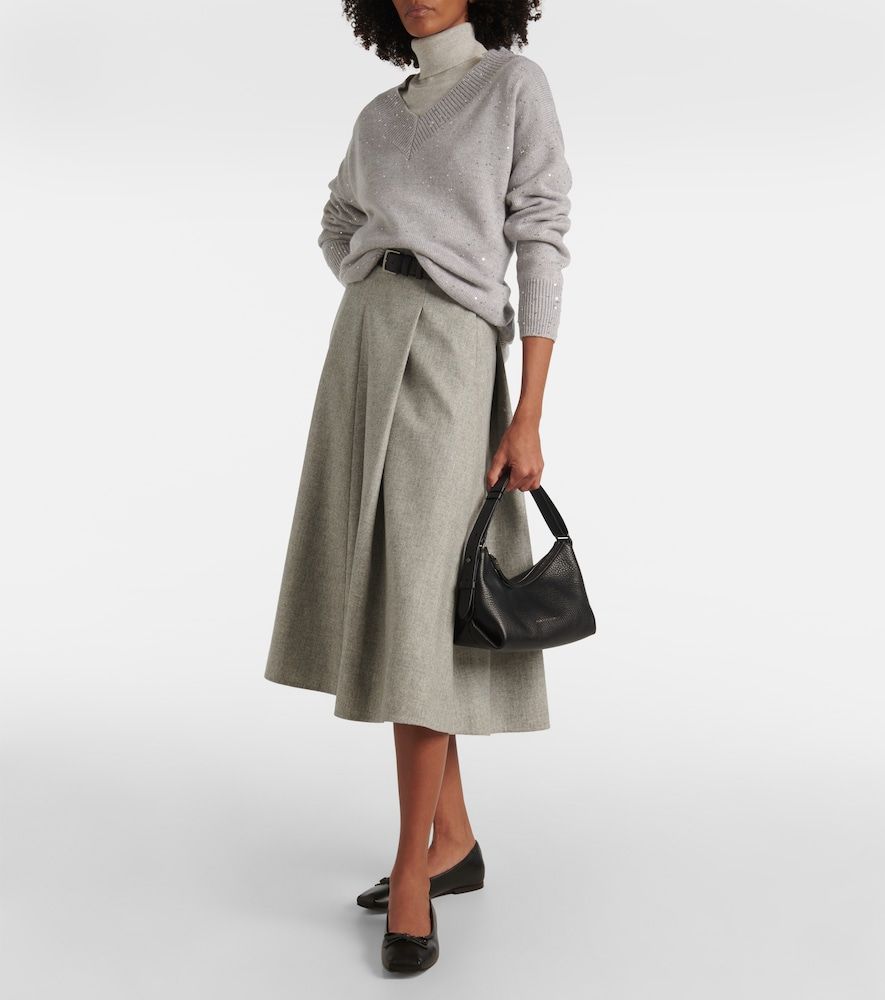 Monili bow-detail leather ballet flats - Brunello Cucinelli - Modalova