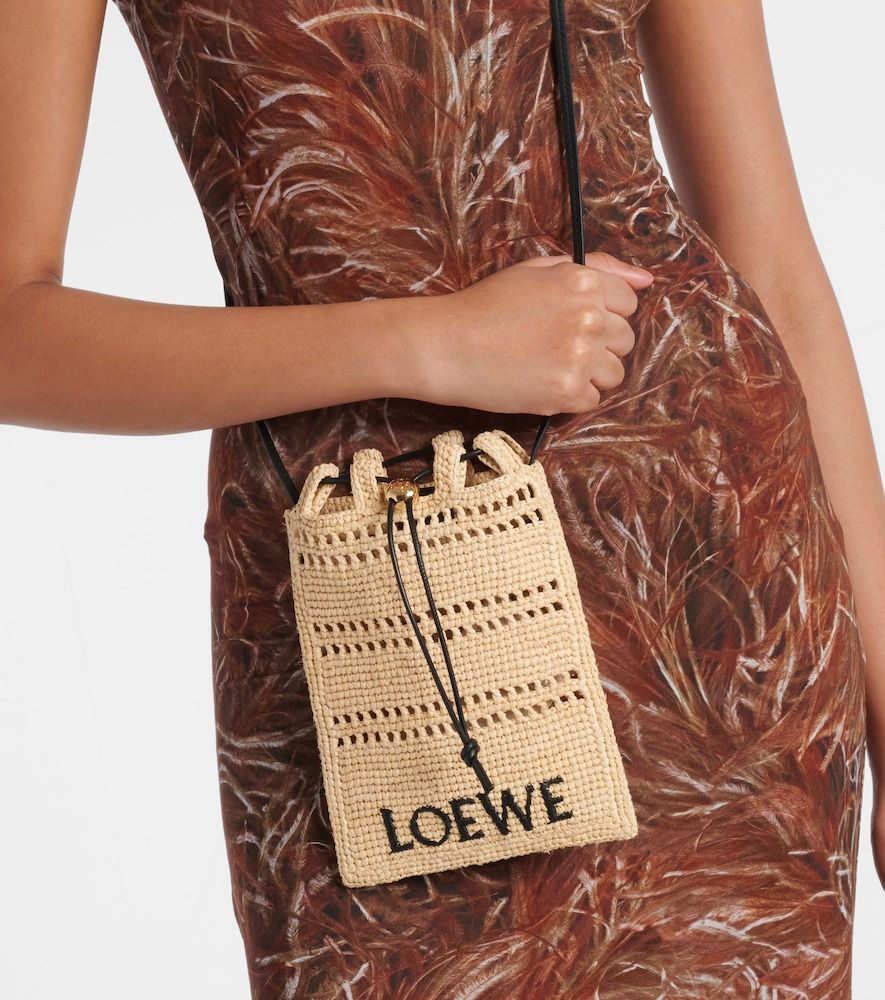 Pouch Paula’s Ibiza de rafia con correa - Loewe - Modalova