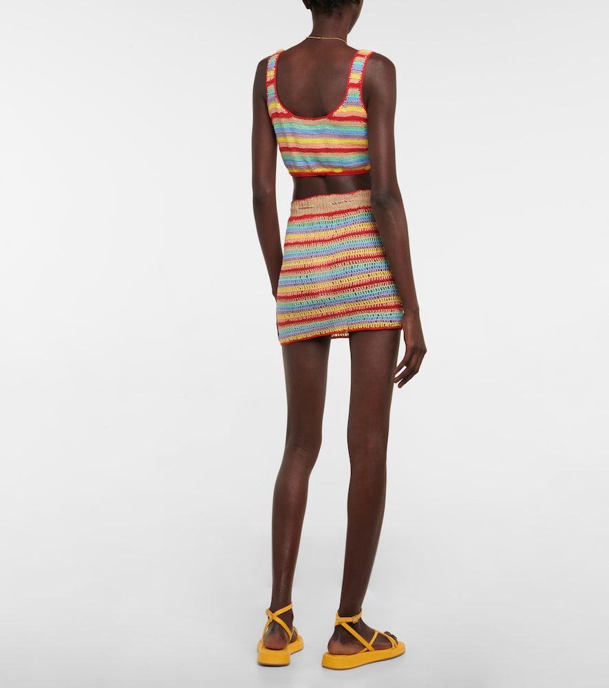 Striped crocheted cotton crop top - Anna Kosturova - Modalova