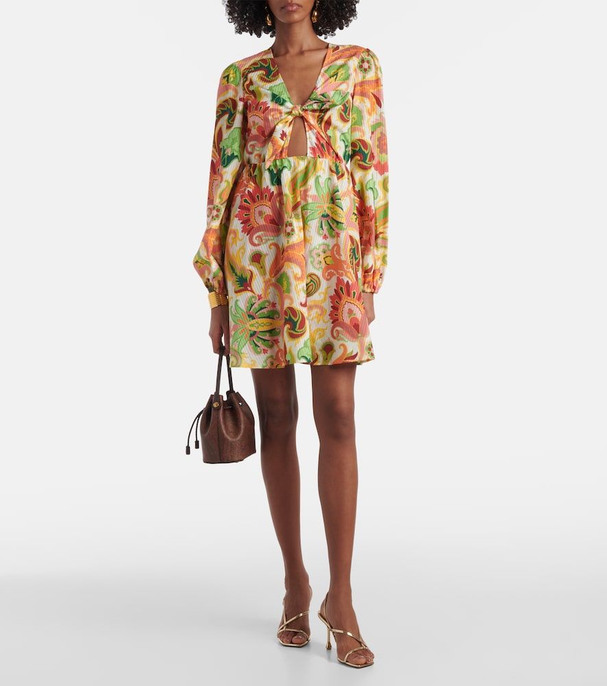 Vestido corto de algodón y seda floral - Etro - Modalova
