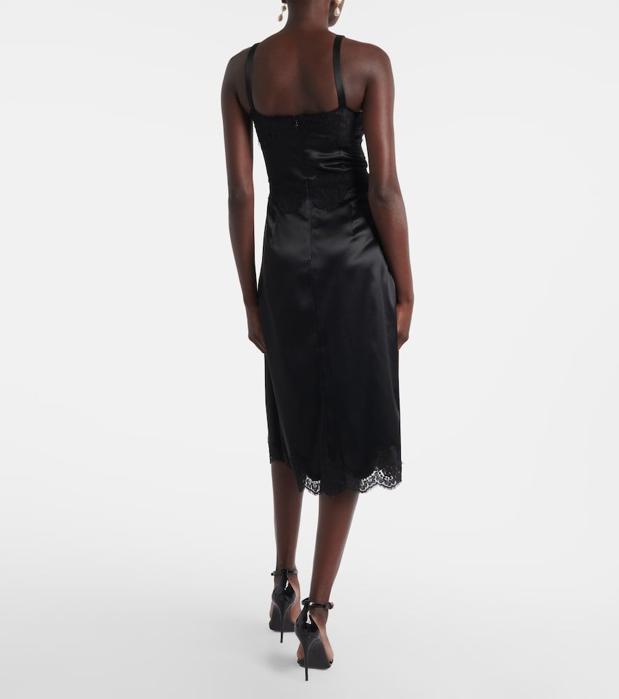 Abito sottoveste in raso con pizzo - Dolce&Gabbana - Modalova