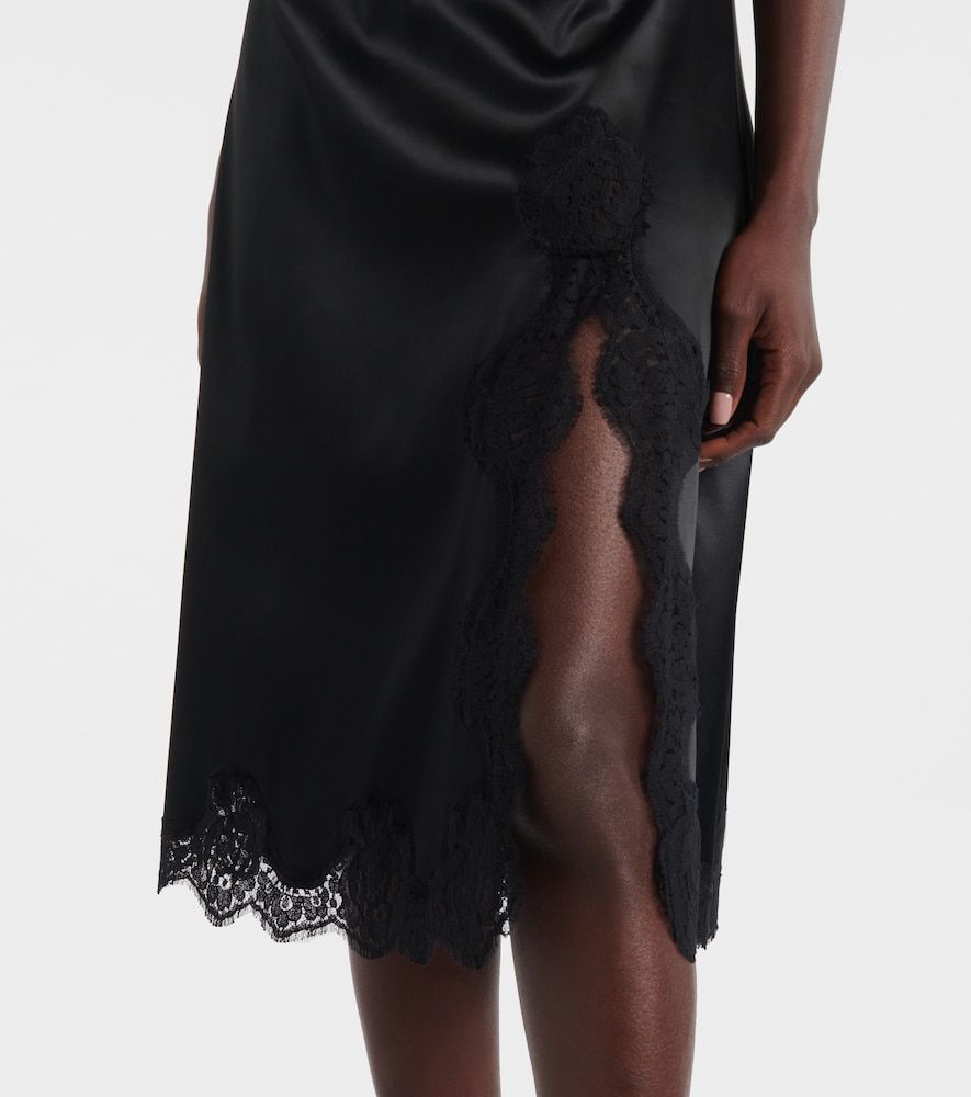 Abito sottoveste in raso con pizzo - Dolce&Gabbana - Modalova