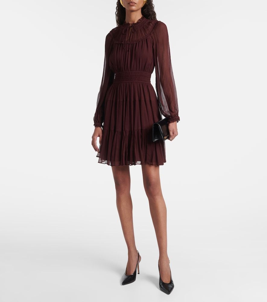 Vestido corto Ava de chifón de seda - Ulla Johnson - Modalova