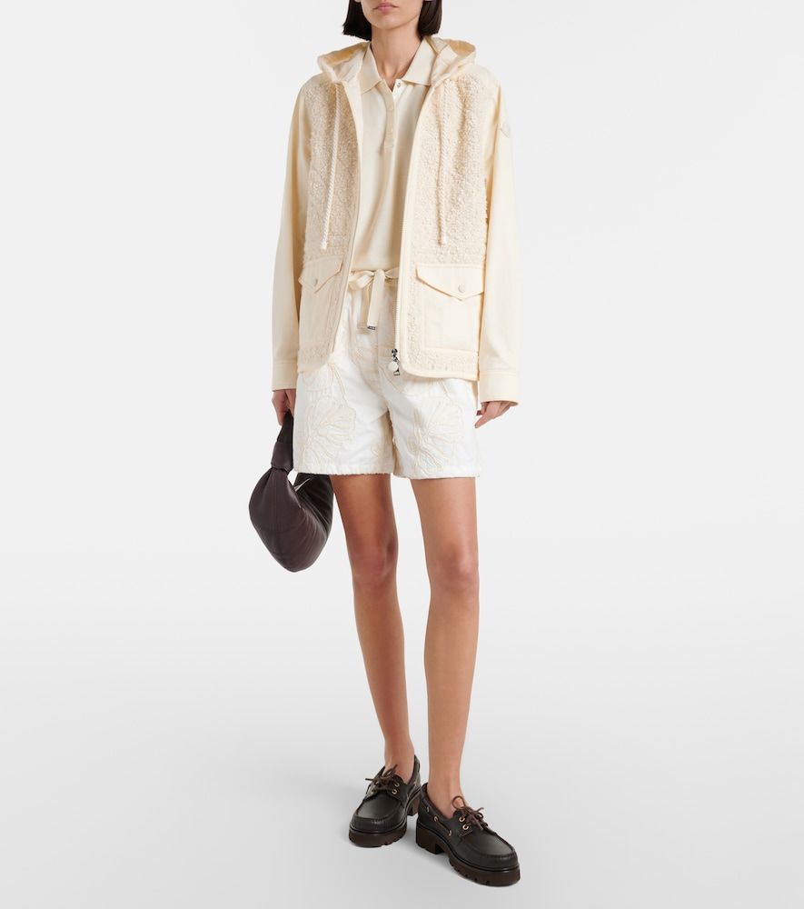 Moncler Shorts in cotone con ricamo - Moncler - Modalova