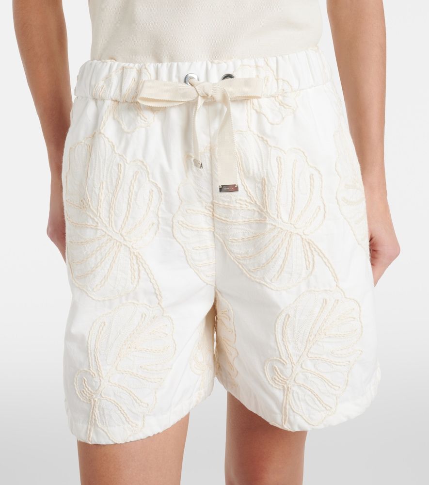 Moncler Shorts in cotone con ricamo - Moncler - Modalova