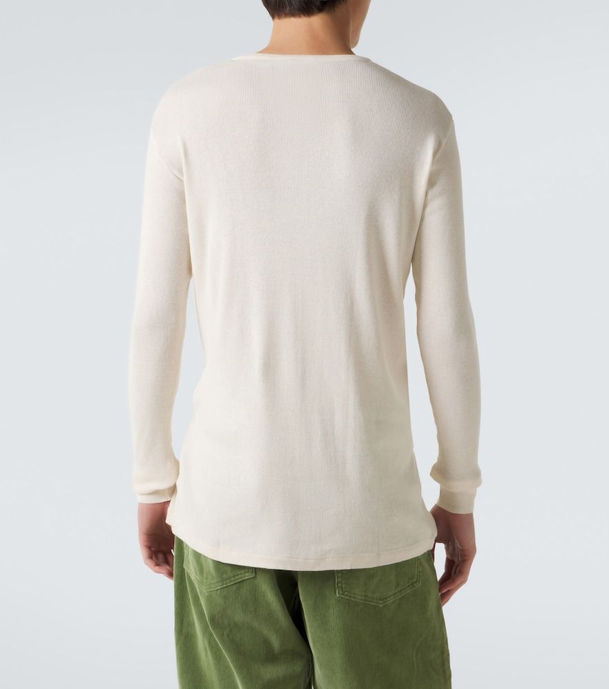 Maglia Henley in cotone a coste - Auralee - Modalova