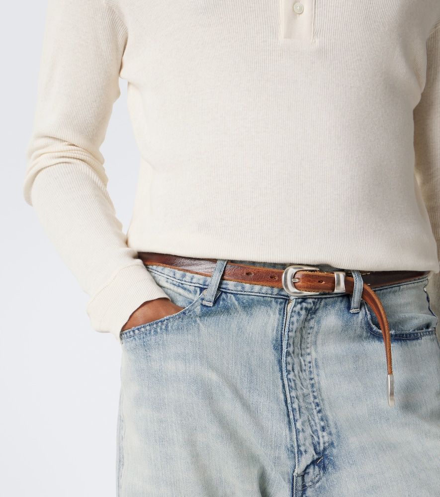 Maglia Henley in cotone a coste - Auralee - Modalova