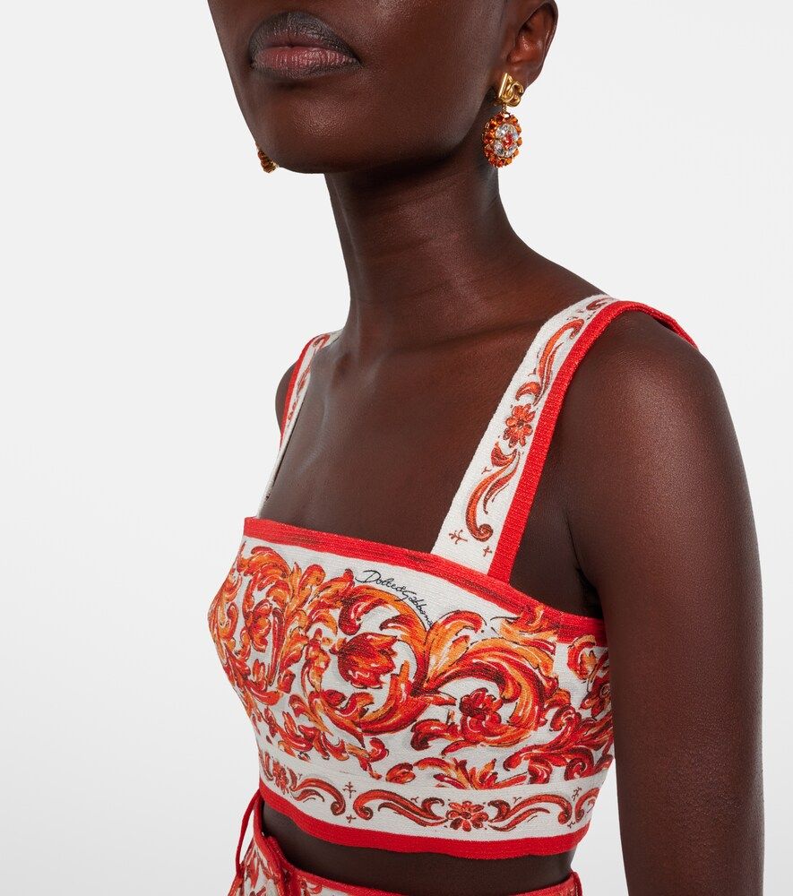 Crop top Majolica estampado - Dolce&Gabbana - Modalova