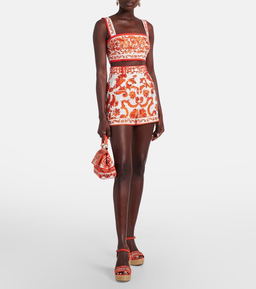 Crop top Majolica estampado - Dolce&Gabbana - Modalova
