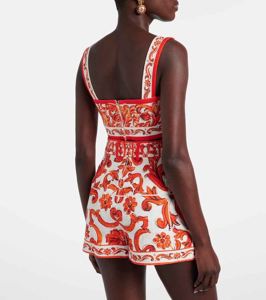 Crop top Majolica estampado - Dolce&Gabbana - Modalova
