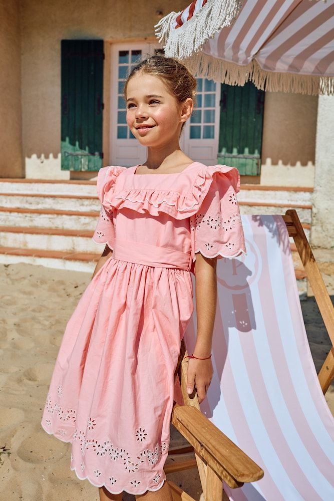 Vestido de algodón con volantes - Patachou - Modalova