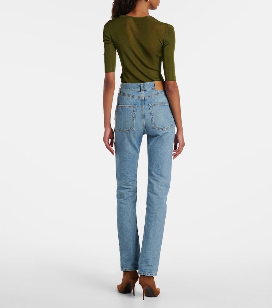 Jeans bootcut a vita media - Saint Laurent - Modalova