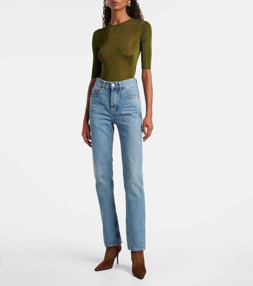 Jeans bootcut a vita media - Saint Laurent - Modalova