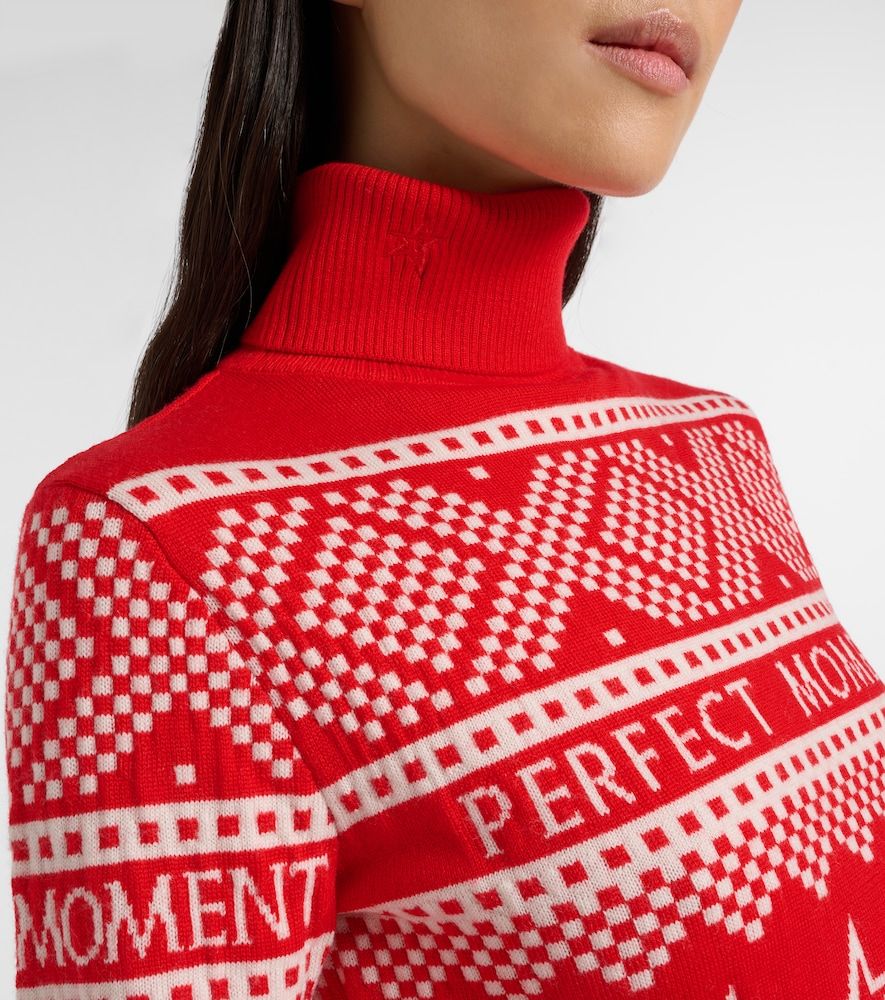Holiday intarsia wool turtleneck sweater - Perfect Moment - Modalova