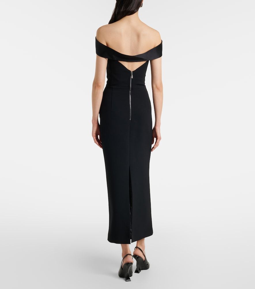 Vestido midi Barrier de satén con hombros descubiertos - Maticevski - Modalova