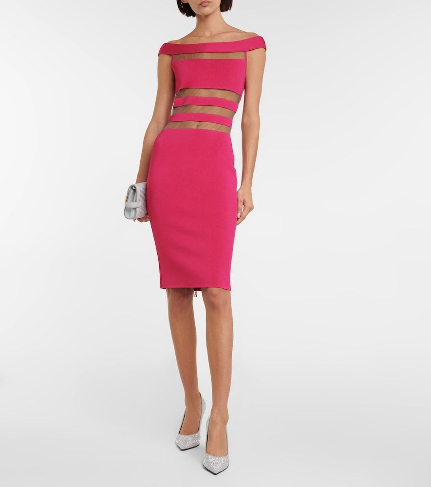 Balmain Off-Shoulder-Kleid mit Mesh - Balmain - Modalova