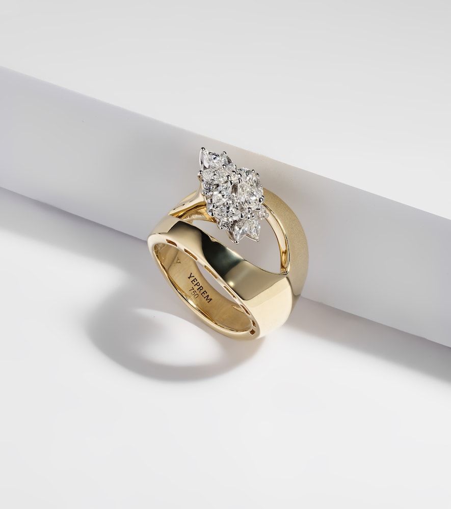 Golden Strada 18kt ring with diamonds - Yeprem - Modalova