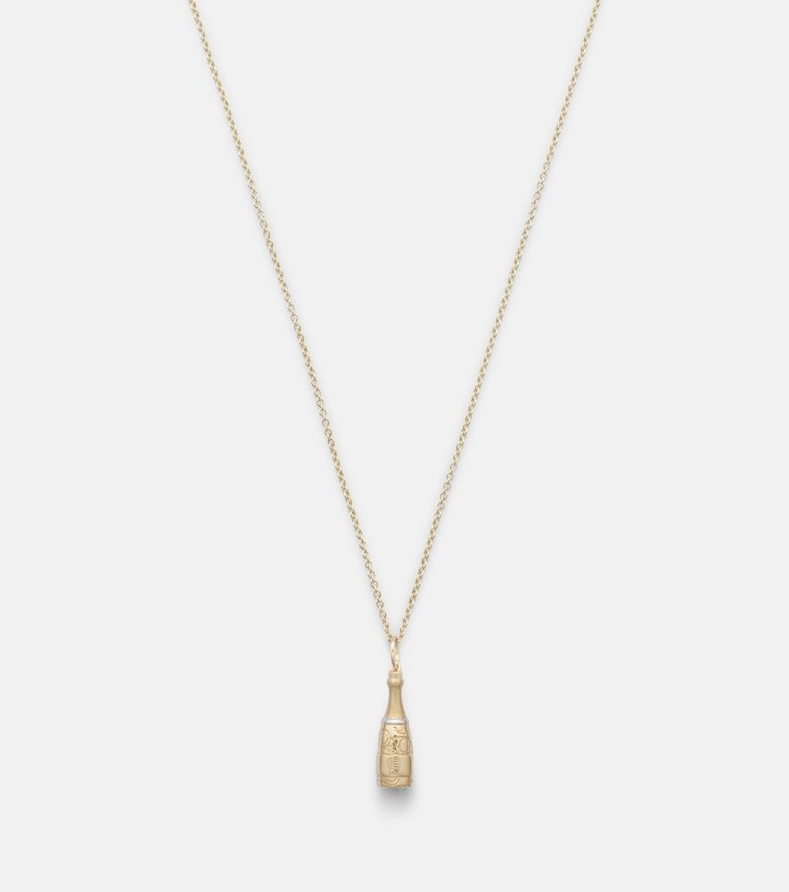 Collar Champagne Bottle de oro de 14 ct con diamantes - Sydney Evan - Modalova