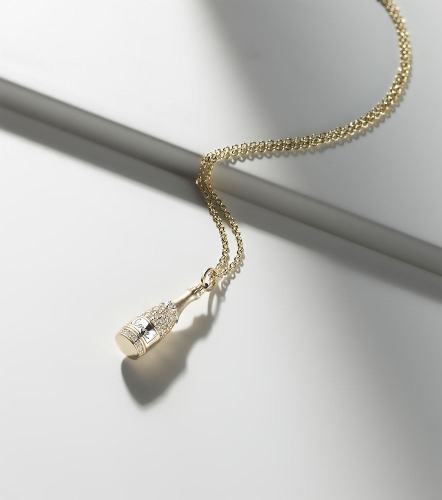 Collar Champagne Bottle de oro de 14 ct con diamantes - Sydney Evan - Modalova