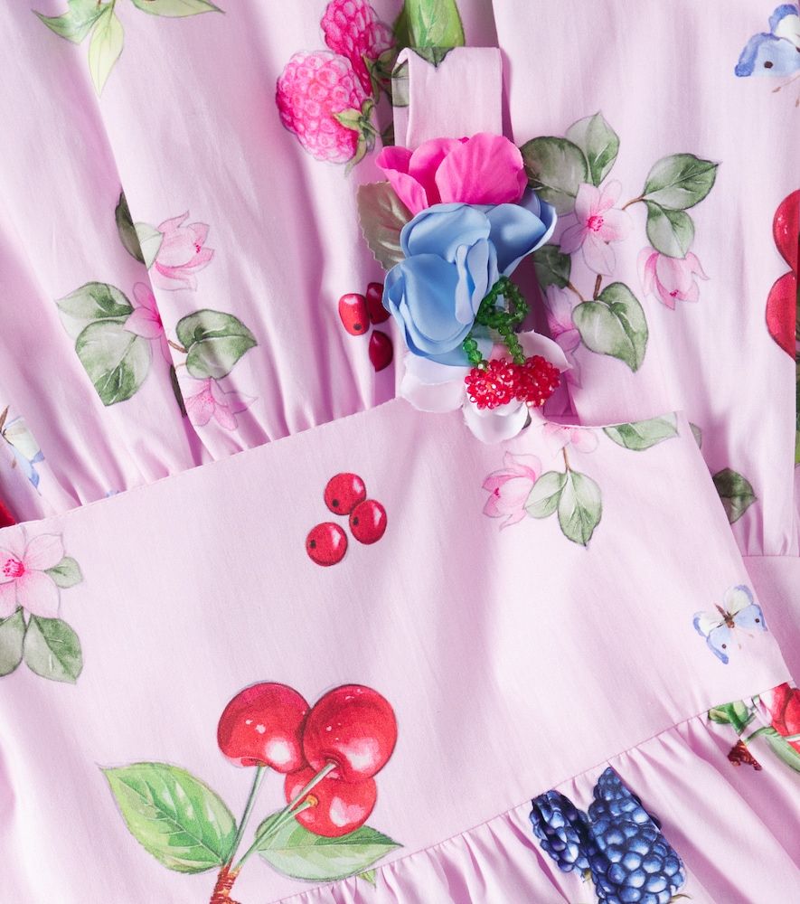 Vestido de popelín de algodón estampado - Monnalisa - Modalova