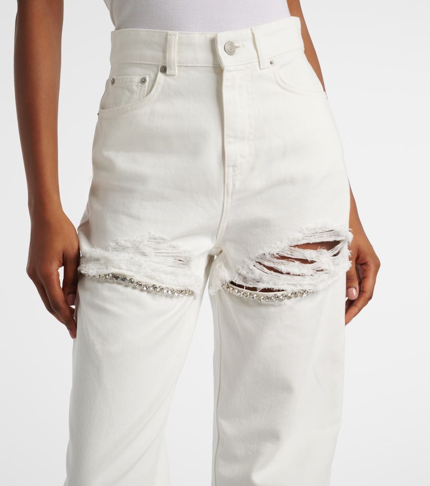 Distressed embellished wide-leg jeans - Area - Modalova