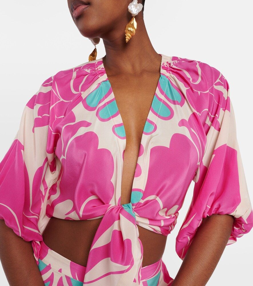 Blusa de seda estampada - Adriana Degreas - Modalova